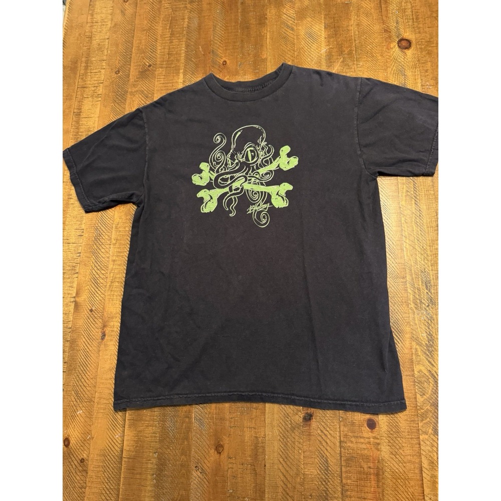 Vintage 90's Billabong Short Sleeve Black T Shirt Octopus Men's Size Medium VTG